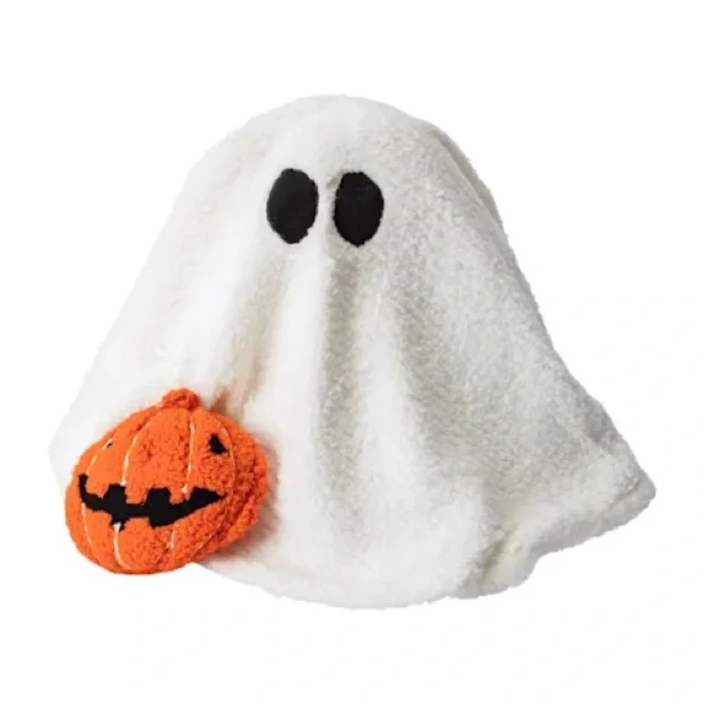 Ghost White Sitting Flow Pillow with Pumpkin